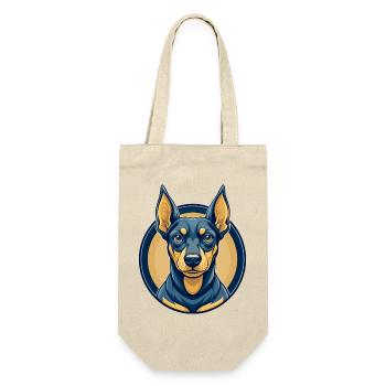 Deutscher Pinscher-Hund Kawaii Maskottchen Cartoon-Clipart - Geschenkbeutel für Flaschen - Natur - Vorne
