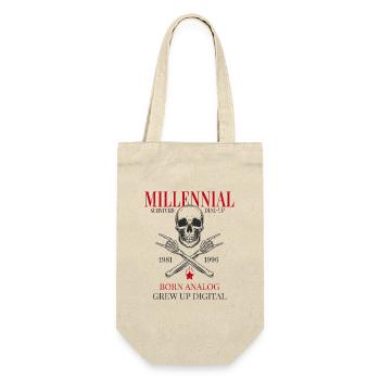 Millennial – Né analogique a grandi dans le numérique - Sac à bouteille - nature - Devant