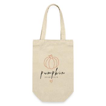 Club Cœur de Citrouille | Chemise typographie d’automne - Sac à bouteille - nature - Devant