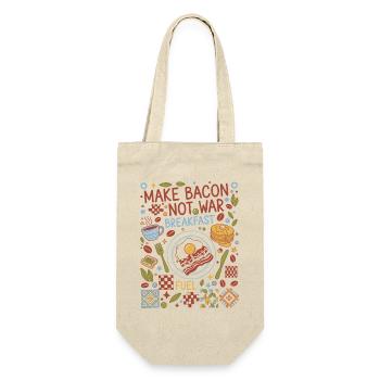 Café brunch du petit-déjeuner, faire du bacon et pas de carburant de guerre - Sac à bouteille - nature - Devant