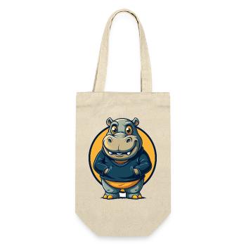 Hippo Kawaii Maskottchen Cartoon-Charakter-Clipart-Logo - Geschenkbeutel für Flaschen - Natur - Vorne