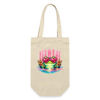 Heart-Eyed Frog Peace Sign - Gift Bag for Bottles - nature - Front