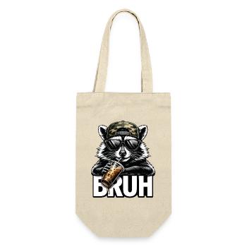 Bruh Waschbär Streetwear - Geschenkbeutel für Flaschen - Natur - Vorne