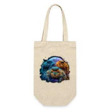 Springspinnen Vollmond Kawaii Chibi Jumping Spider - Geschenkbeutel für Flaschen - Natur - Vorne
