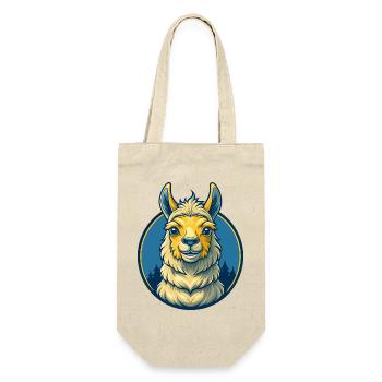 Llama Kawaii Maskottchen-Cartoon-Charakter-Clipart-Logo - Geschenkbeutel für Flaschen - Natur - Vorne