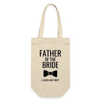Father Bride Bowtie - Gift Bag for Bottles - nature - Front
