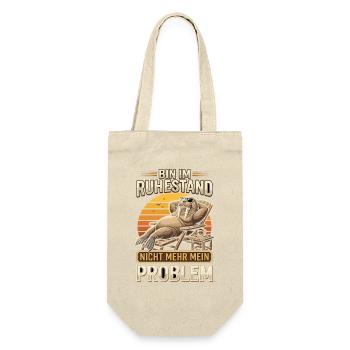 Ruhestand Walross Relax-Design - Geschenkbeutel für Flaschen - Natur - Vorne