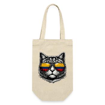 Katze Kolumbianische Flagge Kolumbien - Geschenkbeutel für Flaschen - Natur - Vorne