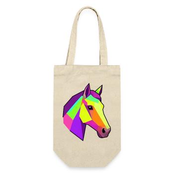 Cheval arc-en-ciel géométrique | Conception des chevaux - Sac à bouteille - nature - Devant