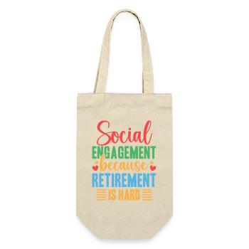 Engagement des citations d’un travailleur social à la retraite - Sac à bouteille - nature - Devant
