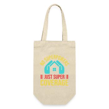 Insurance Agent Super Coverage Funny Insurance - Geschenkbeutel für Flaschen - Natur - Vorne