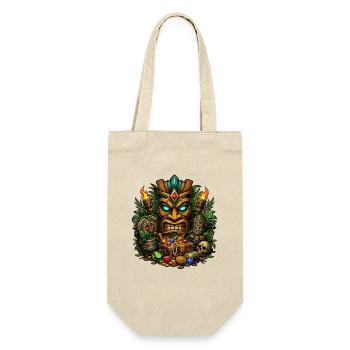Tiki Treasure Mask with Jewels - Gift Bag for Bottles - nature - Front
