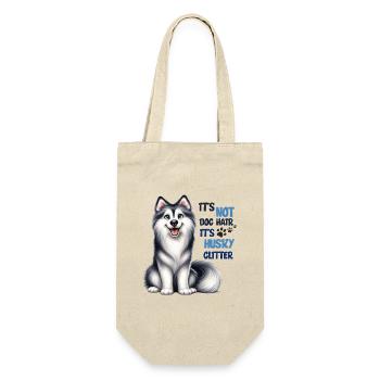 Husky-Glitzer-Lustiges Husky-Hundeliebhaber-Design-Merch - Geschenkbeutel für Flaschen - Natur - Vorne