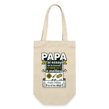 Papa Gamer Humour Cadeau Fête Des Pères Rétro - Sac à bouteille - nature - Devant
