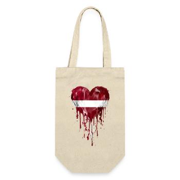 Dripping heart in Latvian flag - Gift Bag for Bottles - nature - Front