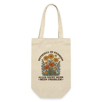 Pensionärin Retro Wildblumen Abschied Pension - Geschenkbeutel für Flaschen - Natur - Vorne