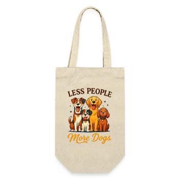 Drôle Moins de Gens Plus De Chiens Merch No 2 - Sac à bouteille - nature - Devant