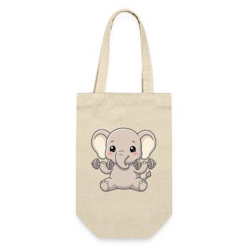 Bébé éléphant avec haltères Motif de salle de sport - Sac à bouteille - nature - Devant