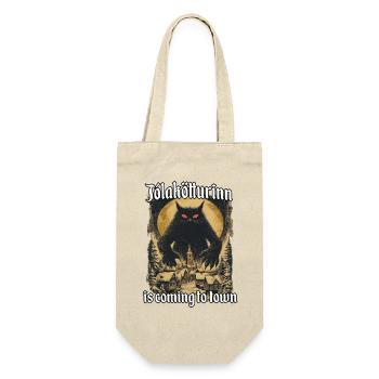 Jólakötturinn Wilde Nordische Weihnachtskatze - Geschenkbeutel für Flaschen - Natur - Vorne