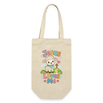 Design coloré de mouton Jésus m’aime - Sac à bouteille - nature - Devant