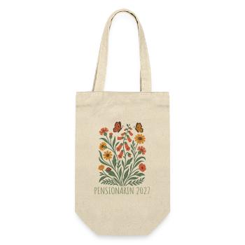 Pensioner 2027 Wildflowers with butterflies - Gift Bag for Bottles - nature - Front