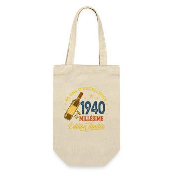 86 Ans Millésime 1940 Anniversaire Vin Rétro - Sac à bouteille - nature - Devant