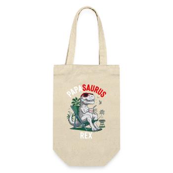 Papasaurus Rex Humor Vatertags-Grillfest - Geschenkbeutel für Flaschen - Natur - Vorne