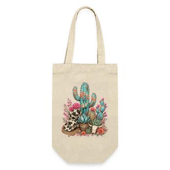 Kakteen-Gartenkakteen - Geschenkbeutel für Flaschen - Natur - Vorne