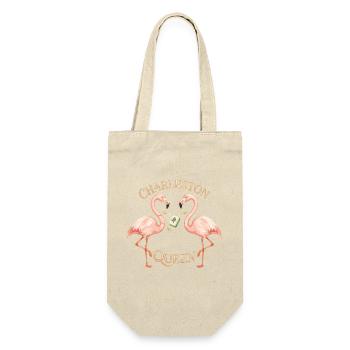 Mahjong Charleston Queen Flamingo - Geschenkbeutel für Flaschen - Natur - Vorne