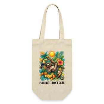 Lustiger Sarkastischer Fun Fact Ist Mir Egal - Geschenkbeutel für Flaschen - Natur - Vorne
