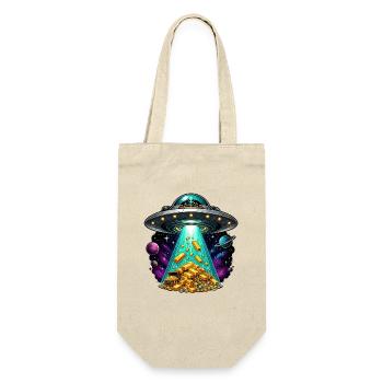 UFO-Landing Goldschatzstrahl - Geschenkbeutel für Flaschen - Natur - Vorne