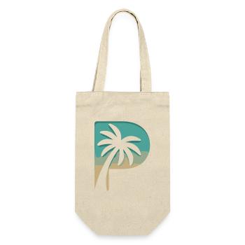 Sommerliches Palmenparadies Strandfeeling - Geschenkbeutel für Flaschen - Natur - Vorne