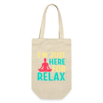 Yoga I´m Just Here For Relax Funny Yoga - Geschenkbeutel für Flaschen - Natur - Vorne