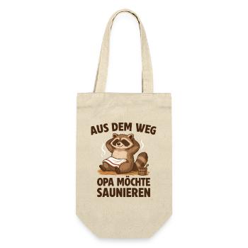 Sauna Opa möchte Saunieren - Geschenkbeutel für Flaschen - Natur - Vorne