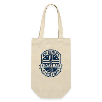 Warum fragen mich die Leute, ob ich eine Hand brau - Geschenkbeutel für Flaschen - Natur - Vorne