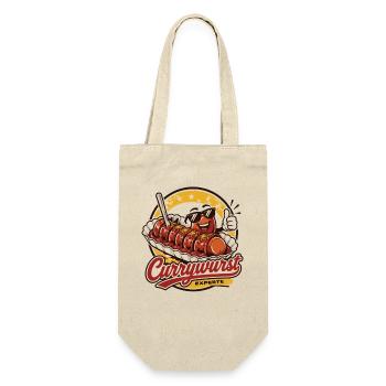 Currywurst Geht Immer | Fast Food Kult - Geschenkbeutel für Flaschen - Natur - Vorne