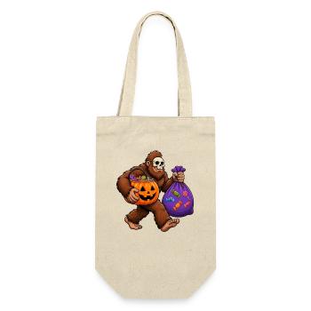 Halloween Bigfoot Lustiges Süßes oder Saures Bigfo - Geschenkbeutel für Flaschen - Natur - Vorne