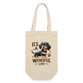 Wienerful Life Dackel lustige Hundedesign-Merch - Geschenkbeutel für Flaschen - Natur - Vorne