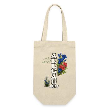 Allgäu ruft – Berge, Blumen und Heimatliebe - Geschenkbeutel für Flaschen - Natur - Vorne