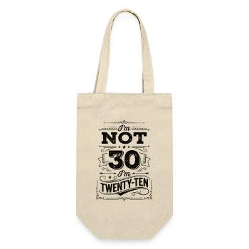 Ich Bin Nicht 30 Ich Bin 20 Zehn Geburtstag - Geschenkbeutel für Flaschen - Natur - Vorne