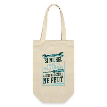 Michel Cadeau humour personnalisé - Sac à bouteille - nature - Devant