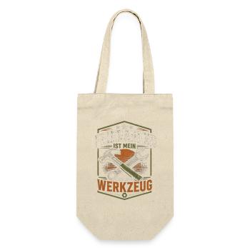 Feierabend ist mein Lieblingswerkzeug Handwerker - Geschenkbeutel für Flaschen - Natur - Vorne