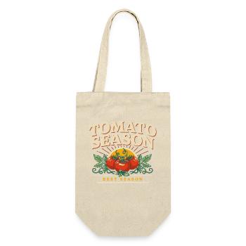 Tomatensaison: Beste Saison - Geschenkbeutel für Flaschen - Natur - Vorne