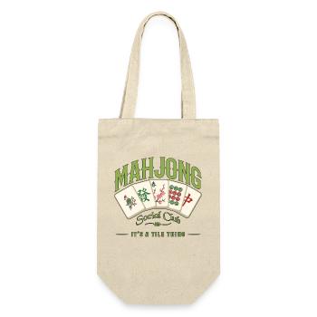 Mahjong-Spiel Sozialclub-Mahjong-Spieler - Geschenkbeutel für Flaschen - Natur - Vorne