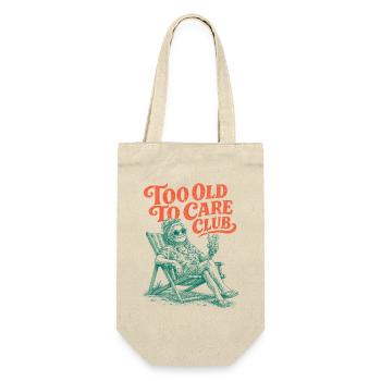 Too Old To Care Club Oma-Urlaub - Geschenkbeutel für Flaschen - Natur - Vorne