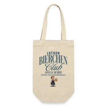 Lecker Bierchen Club - Geschenkbeutel für Flaschen - Natur - Vorne