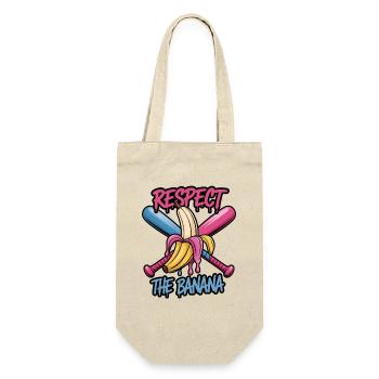  Respektiere Die Banane Witziges Grafikdesign Mit - Geschenkbeutel für Flaschen - Natur - Vorne