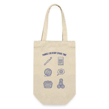 Dinge, die ich in meiner Freizeit tue, lustiger Häkelliebhaber - Geschenkbeutel für Flaschen - Natur - Vorne