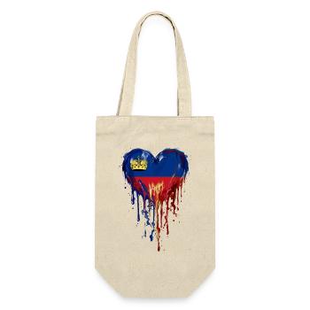 Liechtenstein Venezuela Flaggenherz Tropfenkunst - Geschenkbeutel für Flaschen - Natur - Vorne