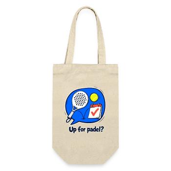 Padel-Gruppenchat-Einladung, wöchentlicher Club-Humor - Geschenkbeutel für Flaschen - Natur - Vorne